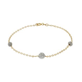 Gold Crystal Ball Bracelet