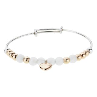 Prezioso Stainless Steel Rose Colour Charm Bangle