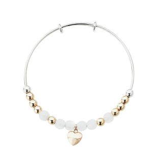 Prezioso Stainless Steel Rose Colour Charm Bangle