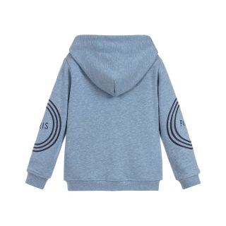 Blue Cotton Zip-Up Logo Top