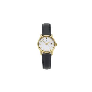 Accurist Ladies' Black Leather Strap Watch