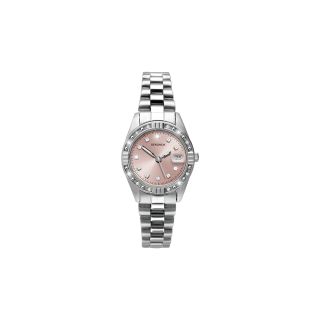 Sekonda Ladies' Pink Sunray Dial Stone Set Watch