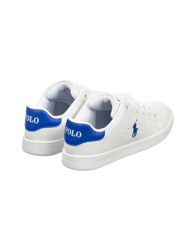 White Leather Lace-Up Trainers