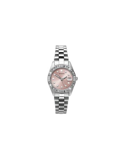 Sekonda Ladies' Pink Sunray Dial Stone Set Watch