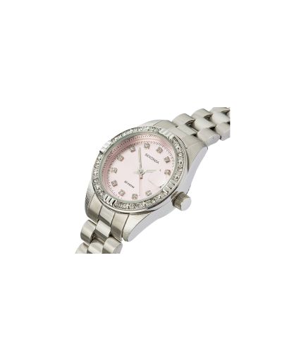 Sekonda Ladies' Pink Sunray Dial Stone Set Watch