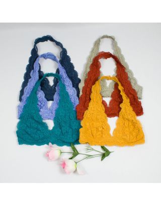 Scalloped Halter Lace Bralette - More colors, Lined
