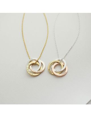 Family Necklace Personalized Gift Linked Circle Necklace