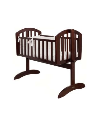 Obaby Sophie Swinging Crib, Mattress and Cream Set - Walnut