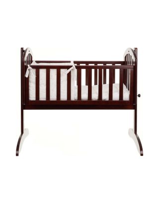 Obaby Sophie Swinging Crib, Mattress and Cream Set - Walnut